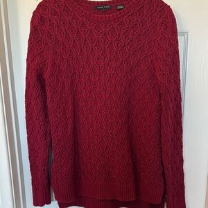 Jeanne Pierre Cable Knit Red burgundy Sweater